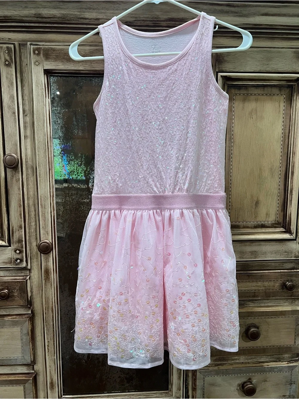 The Children's Place Light Pink Sequin & Embroidered Tulle Dress